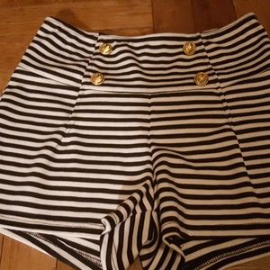 Wet Seal nautical stripe high waisted shorts